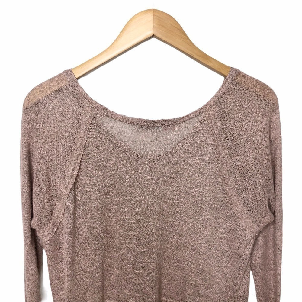 Free People Beach Knit Top Long Sleeve Pink Tan Size XS - Picture 5 of 9
